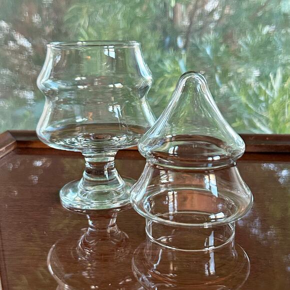 Vintage Christmas Tree 9” Footed Apothecary Jar – Festive Candy Dish - Picture 5 of 10